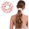 ZLYC Anelli per capelli da donna e ragazza, 100% seta, in pura seta di gelso, 19 momme (tinta unita rosa), 3,5 cm