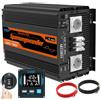EDECOA Inverter 12v 220v Onda Pura inverter di potenza 3500w con Telecomando 2x USB per roulotte, pannelli solari Convertitore di pontenza 12v 230v (nuovo telecomando)