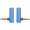 ASHATA Adattatore Audio 3,5 mm a 90 Gradi,Adattatore Audio Maschio/Femmina da 2 mm 3,5 mm Spina Jack per Cuffie Stereo ad Angolo retto, Adattatore AUX Femmina-Maschio,per telefoni cellulari(Blu)