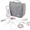 BÉABA - Set per la Cura del Bambino, Kit Completo de 9 Accessori: Termometro da Bagno Digitale, Aspiratore nasale, Massaggiatore di Gengive, Borsa da Toilette da Viaggio, Old Pink