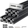 VEVOR Profili in Alluminio Estrusione, Profilato in Alluminio Anodizzato 3030 6 pezzi con Scanalatura a T Normativa Europea, Profilo Estruso 3030 per Stampante 3D Macchina CNC Fai da te