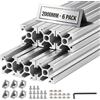 VEVOR Profili in Alluminio, Set Profili in Alluminio Anodizzato 2020 6 pezzi con Scanalatura a T Standard UE, Guida Lineare ad Estruso per Stampante 3D Macchina Incisione CNC Banchi da Lavoro