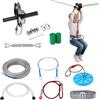 VEVOR Kit Teleferica Zipline 24,38 m da Giardino Cortile Parco Attività Esterna, Corda Scivolo con Corrimano Seduta Carico max. 149 kg per Divertimento all'Aperto per Bambini, Kit Teleferica Sportiva