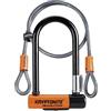 Kryptonite Lucchetto a U Evolution Mini-7 W/ Flex con cavo a doppio cappio | Lucchetto antifurto per bici | Livello di sicurezza 7/10| Fornisce un alto livello di protezione| Dimensioni 8,3cm x 15,3cm