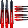 WINMAU Asta del dardo - Vecta Policarbonato Steli di Freccette - 1 Set per Confezione (3 Freccette Aste in Totale) - Accessori Professionali per Freccette - Rosso & Nero Blade360 Aste Corte