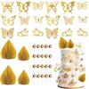 TYXHXTF 42 Pezzi Cake Topper, Decorazioni Torta a Forma di Palma, Topper Foam Ball Torta, Farfalle Decorative Topper Torta, per Feste di Compleann,Anniversario di Matrimonio