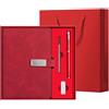 Set Taccuino Penna USB Bordi Cuciti Taccuino Chiusura Chiusura in Metallo