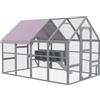 PawHut Pollaio Hühnerhaus Pollaio, accessibile, resistente alle intemperie, 280 x 185,5 x 188 cm, Grigio | Aosom Italy