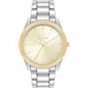 Steve Madden Orologio da donna con cinturino in vero cristallo, Bicolore/Champagne
