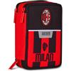 Milan Astuccio Scuola 3 Zip, Nero, Portapenne Triplo Scomparto Completo Di Penne
