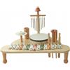 Tavolo Musicale in Legno Bordi Arrotondati Set di Batteria in Legno Multicolore