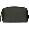 RAINS Pochette Rains Wash Bag Small in tessuto impermeabile, unico scomparto, chiusura con zip, manico laterale, colore Verde Verde t.u. Green