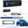 ALPINE Kit Radio Autoradio ALPINE UTE-200BT mascherina 1 DIN Grigia Fiat GRANDE PUNTO