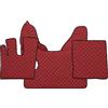 F-Core COPPIA TAPPETI + COPRICOFANO IN ECOPELLE ROSSO DAF XF105 XF106 MANUAL NO WEBASTO