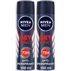 Nivea Men Dry Impact Deodorante Spray 150 ml, uomo per 72h di protezione antitraspirante 2x150 ml