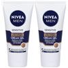 Nivea Men Sensitive Viso e Barba Cream Gel 50 ml, Crema viso uomo per un sollievo dalle irritazioni 2x50 ml