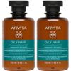 Apivita Oily Hair Shampoo Sebo-regolatore per Capelli Grassi con Menta Piperita e Propoli 2x250 ml