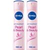 Nivea Pearl & Beauty Deodorante Spray 150ml, donna antitraspirante per una pelle luminosa 2x150 ml