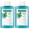 Klorane Shampoo alla Menta Acquatica BIO 200ml - Detox, capelli purificati 2x200 ml