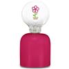 Cartomania Lampada Bulbo Fiori FEEL AT HOME, Lampada da scrivania, Fucsia, In ceramica, Luce soffusa, Facile da accendere, Batteria AA inclusa, Per bambini e ragazzi, Idea regalo