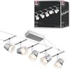 Paulmann CorDuo, sistema di cavi per faretti, 94459, set di base Cone, massima CC 5 pezzi da 10 Watt l'uno, estensibile, cromato, opaco, cavi, in plastica, GU 5,3, senza lampadine