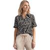 Street One Camicia a Maniche Corte con Dettagli Turnover Nero, 38