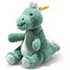 Steiff 067242 Soft Cuddly Friends Joshi Baby T-Rex, Aqua Green, 16 cm