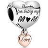 PANDORA Icons Ciondolo con cuore in argento Sterling e placcato in oro rosa 14k