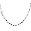 Amen Gioielli, Collana Rosario Girocollo, Collana Argento 925, Rodiato con Cristalli Neri, Regalo Donna, Regalo Uomo, Made In Italy