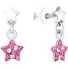 Prinzessin Lillifee Orecchini in Argento Sterling 925 per bambine, con Preciosa, 1,4 cm, Argento, stella, in confezione regalo, 2036426