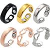 ZXTGBQ 6 Pezzi Anello Magnetico Anti Ansia Anelli Spinner Anelli per Stress Inossidabile Rotante Anello Ansia, Anello Aperto Per Uomo Donna Set Di Anelli