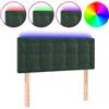 vidaXL Testiera LED Verde scuro 90x5x78/88 cm Velluto