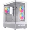 Einarex EXCS-PR-500R-W, Midi Tower, PC, Bianco, ATX, Micro ATX, Mini-ITX, Acciaio, Vetro temperato, Gaming