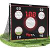 AREBOS Porta da calcio KM-Fit 150x120 cm con rete, porta da allenamento 2 in 1 per bambini e adulti, porta da calcio da giardino e per esterni, con ancoraggi a terra inclusi