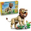 LEGO Creator 3in1 Animali Selvatici: Leone Maestoso Giocattolo - Trasformabile in una Leonessa o in 2 Cuccioli - Decorazione Camera da Letto Fai da Te - Regalo per Bambine e Bambini da 9 Anni - 31386