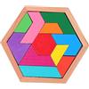 LRXIYODE 1 Set Tangram Educativo Legno per Puzzle Esagonale per Sviluppo Motorio e Sensoriale per Stimolare Apprendimento e La Coordinazione