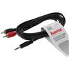 HAMA Cavo 2 RCA M/Jack 3.5 mm M, 2 metri, nero, sfuso