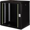 DIGITUS Armadio di rete - Rack da 19 pollici - 12U - 600 mm x 450 mm (LxP) - Profondità utile 370 mm - Montaggio a parete - Portata 100 kg - Porta in vetro di sicurezza - IP20 - Serie Unique - Nero
