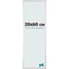 yd. Your Decoration - Cornice 20x60 cm - Argento Opaco - Decorativa Parete in Alluminio con Vetro in acryl - Antiriflesso - 20x60 Cornice - Kent