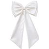 CREATCABIN Fiocco Staccabile per Abito Fiocco Bianco Raso Nylon Rimovibile Cintura Sposa Grande Fiocco per Strascico Coda Lunga per Puntale Albero Natale Abito Formale Donna 57.5 x 37.8 x 3.9cm