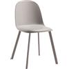 Dimo Sedia Mael in PP Tortora con Gambe in Metallo - Sedia Design Moderna e Resistente