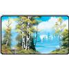 Ultra PRO - Bob Ross Lakeside Path Black Stitched Playmat, Premium playmat, Stit