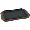 ILSA SRL Piatto rett.a servire cm.30x22 con vassoio in legno - pietre ollari