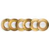 ILSA SRL 6 piatti presentazione color oro decoro misto ø29,5 h3 cm- le coq - piatti piani tondi