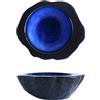 Coppa concava effetto pietra nera e blu 24.5x20.5 - chef 's collection