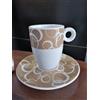 6 tazze thè con piattino cl.20 bianca e beige lubiana bola - teiere/ tazzine caffè e thé