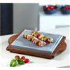 Pepper Style by Bisetti s.r.l. Pietra ollare 25x25 - quadrata con base betulla - pietre ollari