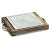 Pepper Style by Bisetti s.r.l. Pietra ollare quadra 25x25 cm con base abete vintage - pietre ollari