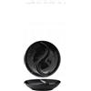 Piattino 2 scomparti nero 9,1×1,9 cm - coppette e finger food