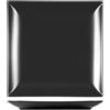 Piatto piano nero 24x24 cm - piatti piani quadrati